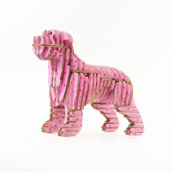 ブレーメン音楽隊 - 犬DIYギフトボックス組み立てられていないピンクの水玉 1枚目の画像