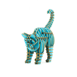 布萊梅城市樂手 - 貓 DIY禮盒 未組裝 水藍色 第1張的照片