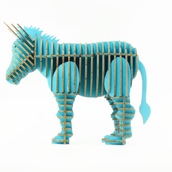 布萊梅城市樂手 - 驢 DIY禮盒 未組裝 水藍色 第2張的照片