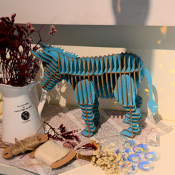 布萊梅城市樂手 - 驢 DIY禮盒 未組裝 水藍色 第4張的照片