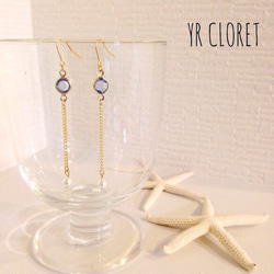 Blue Crystal and Pearl Pierced earring 第2張的照片