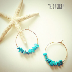 Blue Hoop Pierced earring 第2張的照片