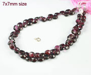 ガーネット フラット・ブリオレット・カット7x7mm 約24cm / 1連　＃9071