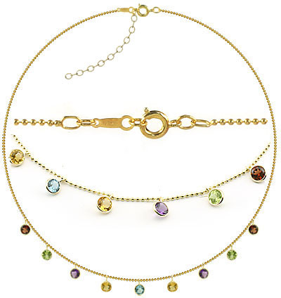 K14 ゴールドフィルド　ネックレスチェーン　7-A (天然石) /1個#9682