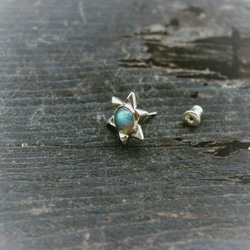 六角冰晶 光譜石 (針式)耳環 Snowflake earring 第3張的照片