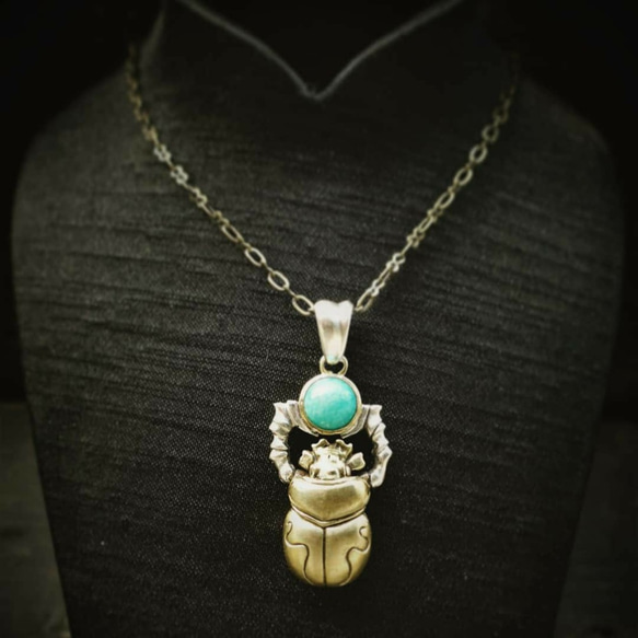 太陽神聖甲蟲 墜鍊 - Khepri's Scarab necklace 第1張的照片