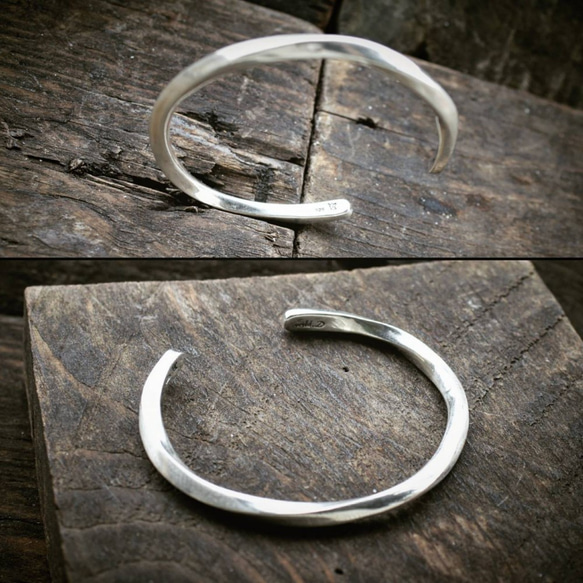 簡約扭轉 925銀手環  Concise —twist silver cuff Bracelet 第3張的照片