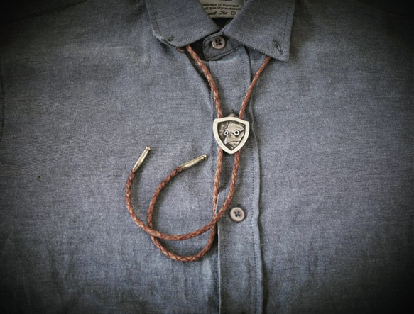 瘟疫醫師浮雕 手工銀質保羅領帶 plague doctor silver bolo tie 第6張的照片