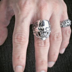 無為的 骷髏 925銀戒．Non face Skull ring 第3張的照片