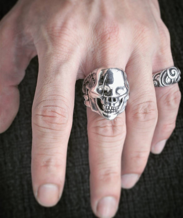 無為的 骷髏 925銀戒．Non face Skull ring 第3張的照片