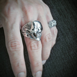 無為的 骷髏 925銀戒．Non face Skull ring 第6張的照片