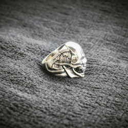 無為的 骷髏 925銀戒．Non face Skull ring 第8張的照片