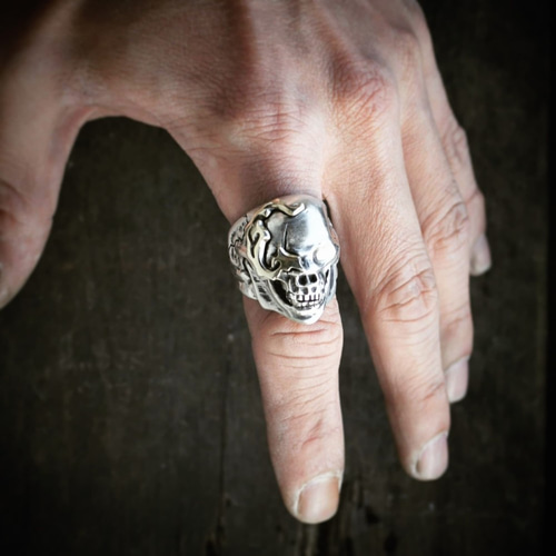 【新品】 希少 A&G (エーアンドジー) スカル シルバーリング925 crs_ag-ring04