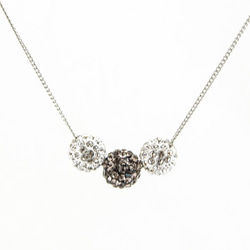 ラインストーンパヴェボールネックレス pve-neckblackdiamond3 クリスタル＆ブラックダイヤモンド 1枚目の画像