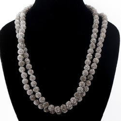 ラインストーンパヴェボールネックレス pve-neckblackdiamond120 ブラックダイヤモンド 2枚目の画像