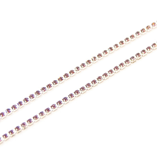 ラインストーンチェーン chain-amethyst15 ライトアメジスト 連爪 15cm 