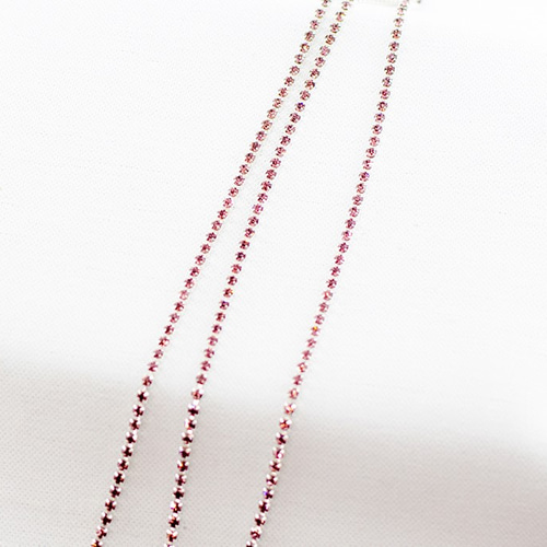 ラインストーンチェーン chain-amethyst15 ライトアメジスト 連爪 15cm 