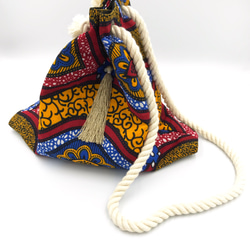 アフリカ布のロープハンドルバッグ 4枚目の画像