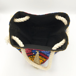 アフリカ布のロープハンドルバッグ 5枚目の画像