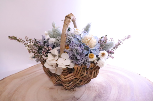 akira flowerage_田園風格提籃_永生不凋乾燥花 第1張的照片