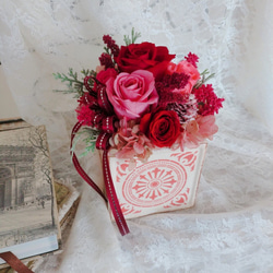 ブリキ 自転車 プリザーブドフラワーアレンジメント アンティーク