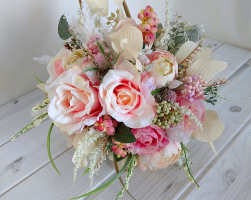 ウェディングブーケ（ブートニア付き）B-5 ブーケ himejyon 通販