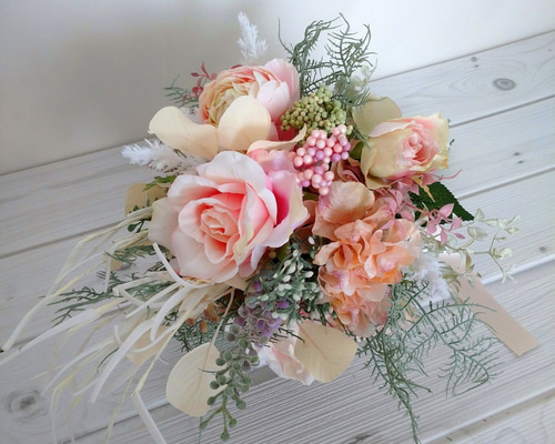 ウェディングブーケ（ブートニア付き）B-6 ブーケ himejyon 通販