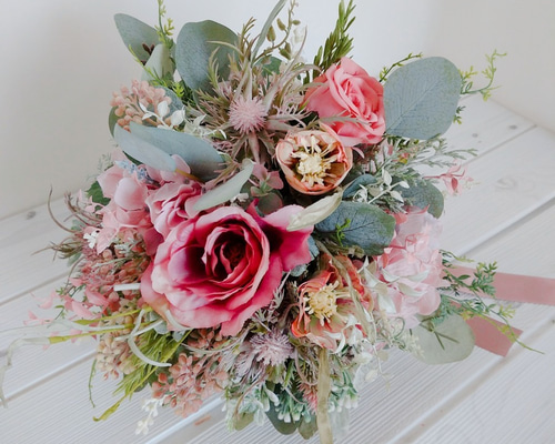 ウェディングブーケ（ブートニア付き）B-37 ブーケ himejyon 通販