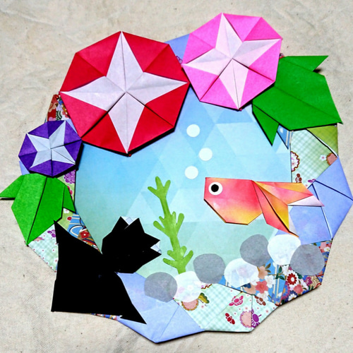 どんぐりアート　壁掛け　リース　七夕、朝顔　麦わら帽子、サングラス、うちわ 楽天市場】【 夏 飾り 】季節のリース あさがお［ ちりめん 縮緬