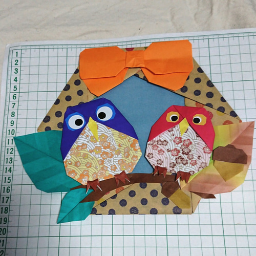 02】折り紙 ふくろう 敬老の日 飾り Amazon | 折り紙 敬老の日のリース