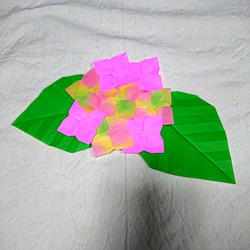 紫陽花(ピンク)・大サイズ・折り紙・６月・壁面【★送料無料★】 1枚目の画像