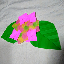 紫陽花(ピンク)・大サイズ・折り紙・６月・壁面【★送料無料★】 2枚目の画像