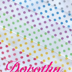 5.オーガンジードットリボン 40ｍｍ幅 270cm ホワイト×濃いピンク 3枚目の画像