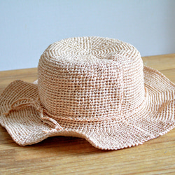 夏を編むひらひらツバ帽子 5枚目の画像
