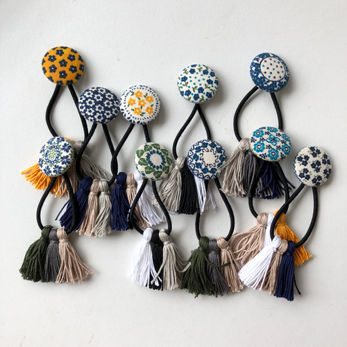 あじさいおめかしタッセルヘアゴム おめかしタッセルヘアゴム