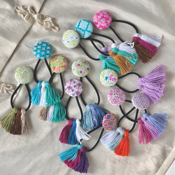 あじさいおめかし タッセル ヘアゴム あじさいおめかし タッセル ヘアゴム