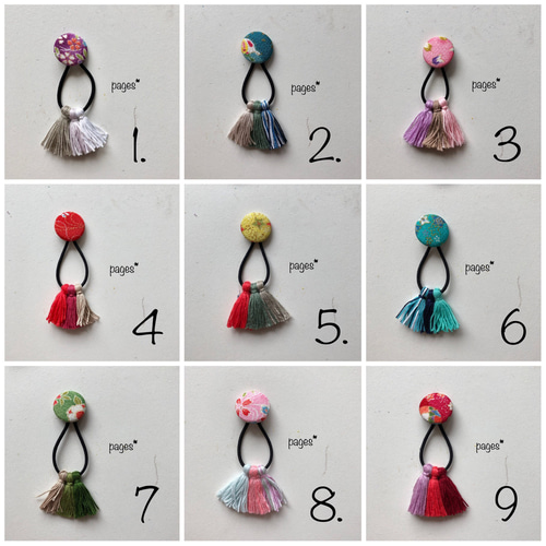 お茶菓子おめかしタッセルヘアゴム ヘアゴム pages* 通販｜Creema 