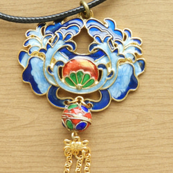 中國風古典景泰藍項鍊 第1張的照片