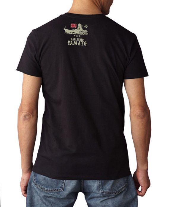 【日本軍 ミリタリー 旭日旗 戦艦大和】 大日本帝国海軍　 半袖Tシャツ 2枚目の画像