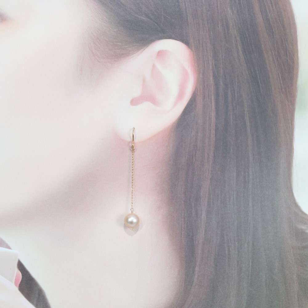 【ピアス・イヤリング】希少＊そっと心に春を咲かせる＊さくら色淡水パール＊14KGF・silver925