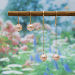 【稀有】櫻花淡水珍珠耳環（中）*14KGF* 第5張的照片