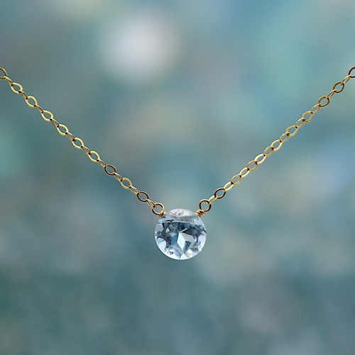 14kgfブルーオブシディアンⅨ 14KGF・silver925】軽やかに輝く希望の雫＊スカイブルートパーズ