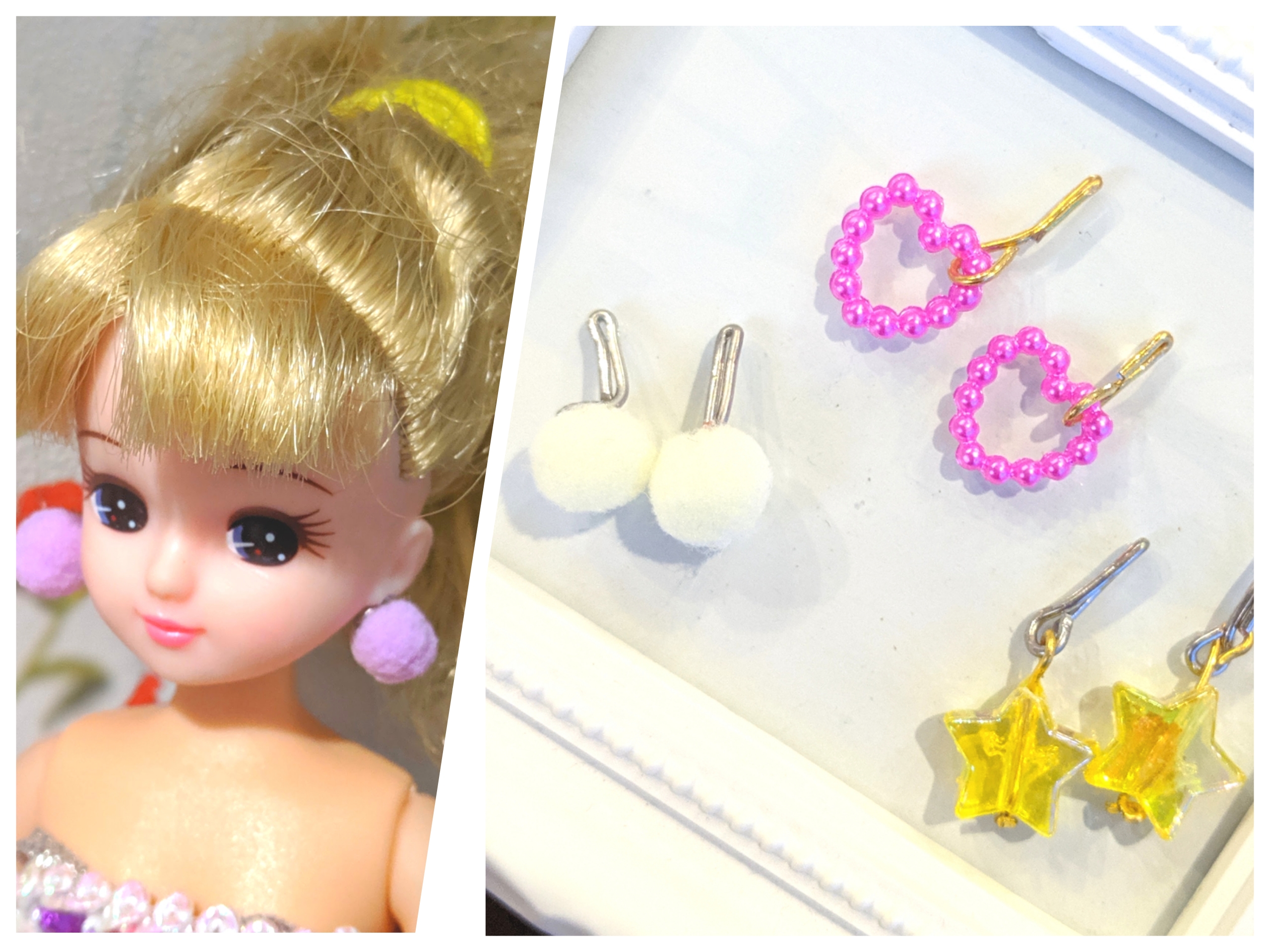 【L53】リカちゃん ヘアリボン&ピアスセット