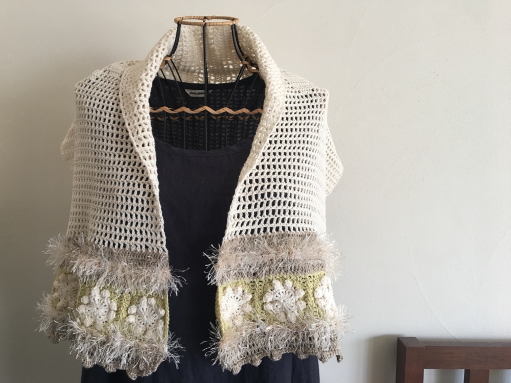 オーガニックコットンのレースストール