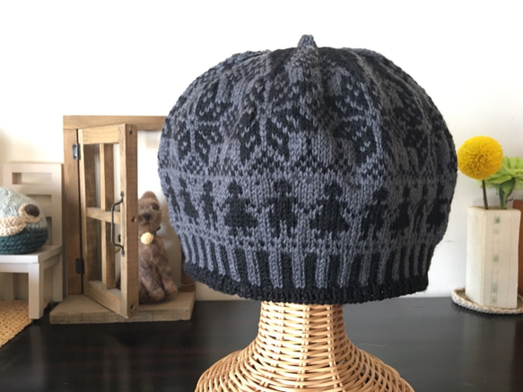 北欧トラディショナルベレー帽【グリノアール】 1枚目の画像