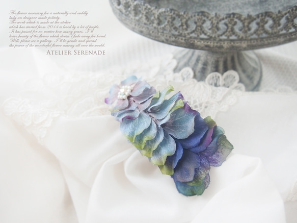 Floral barrette -Bijoux blue 第3張的照片