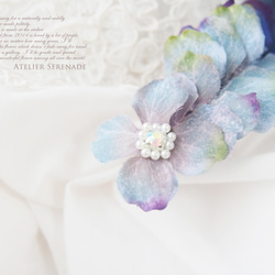 Floral barrette -Bijoux blue 第4張的照片