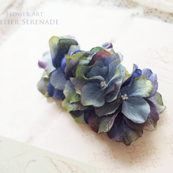 Floral barrette -cobalt blue 第2張的照片