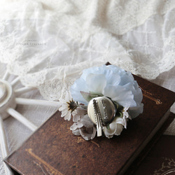 毛an屬植物和瑪格麗特2way胸花-淺藍色 第4張的照片