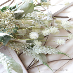 色褪せない＊魔女の小部屋のナチュラルスワッグ White astilbe & Ivy green 5枚目の画像